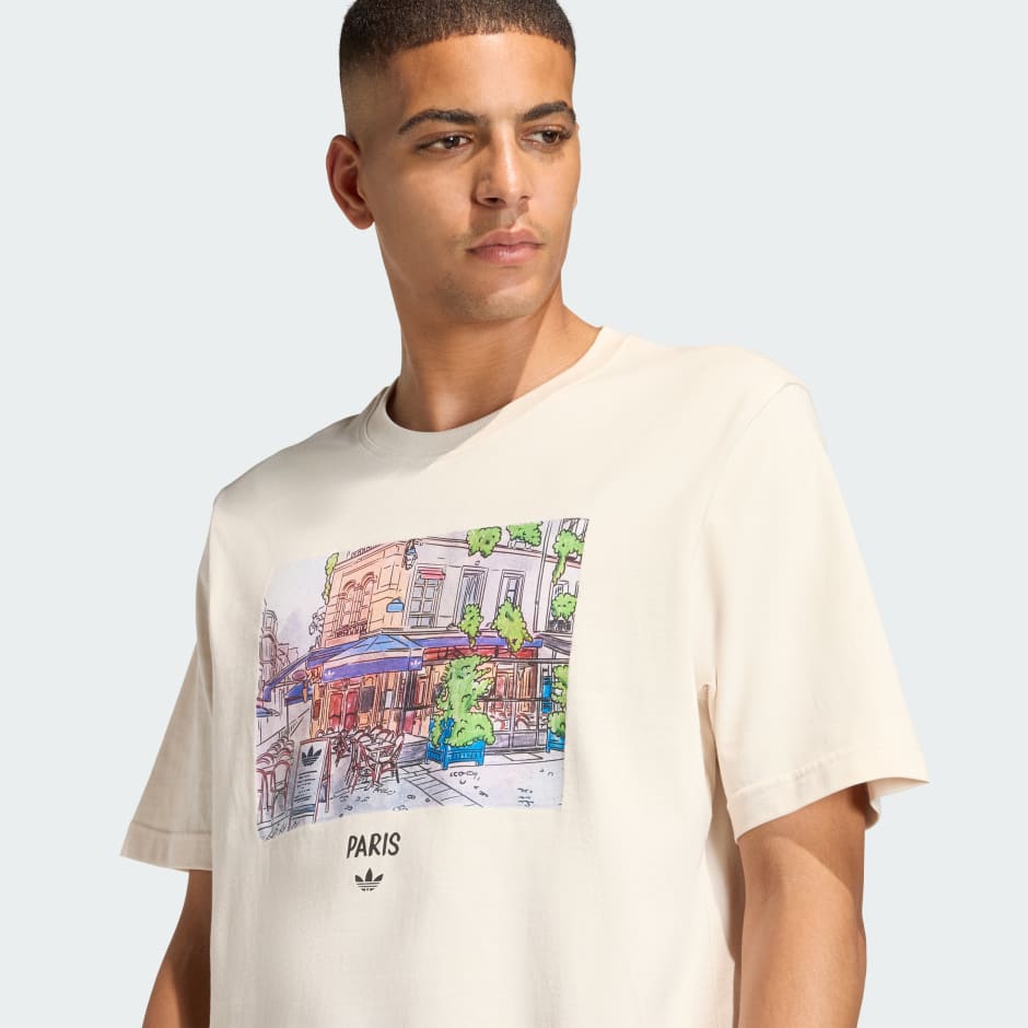 TRICOU CU IMPRIMEU GRAFIC PAINTING PARIS STREET VIEW