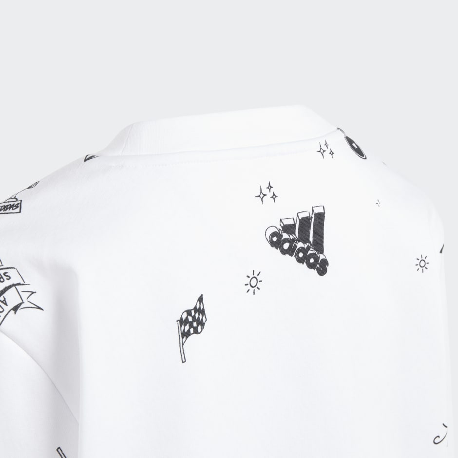 Clothing - Brand Love Allover Print Crew Sweatshirt Kids - White