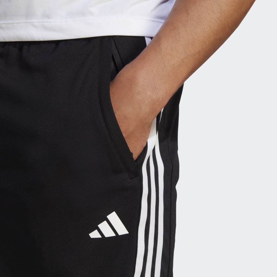 adidas Train Essentials Piqué 3-Stripes Training Shorts - Black ...
