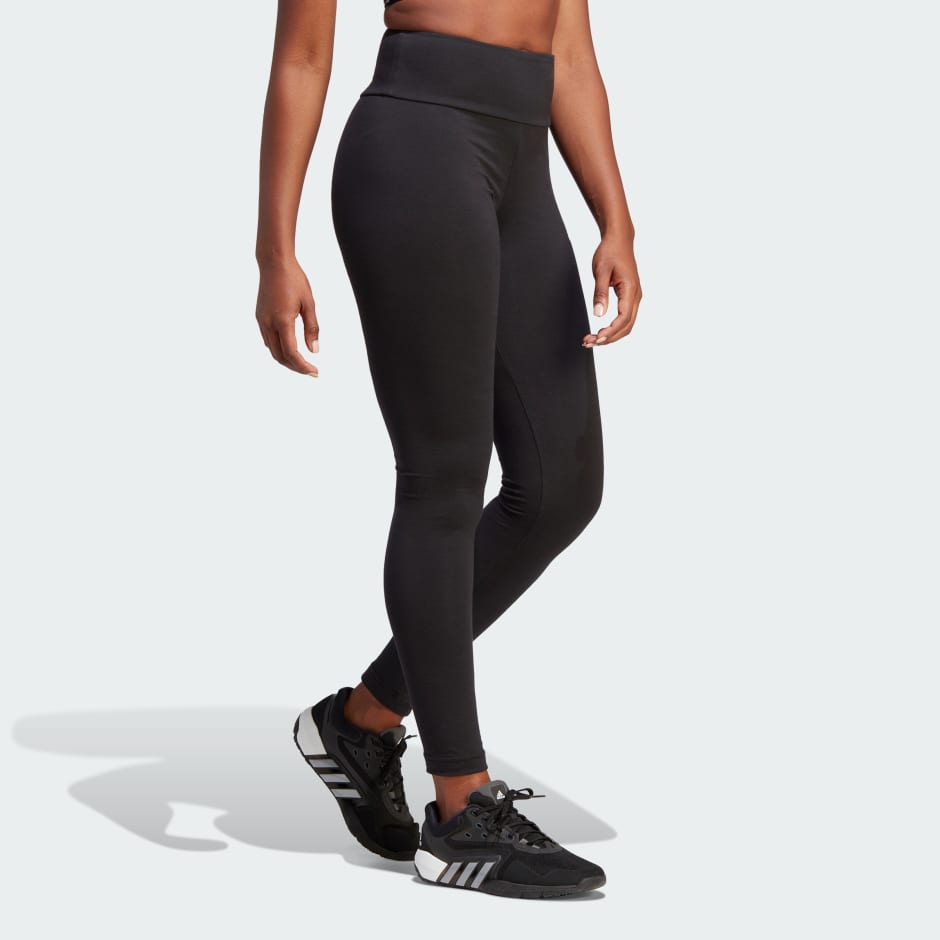 adidas ESSENTIALS HIGH-WAISTED LOGO LEGGINGS - Black