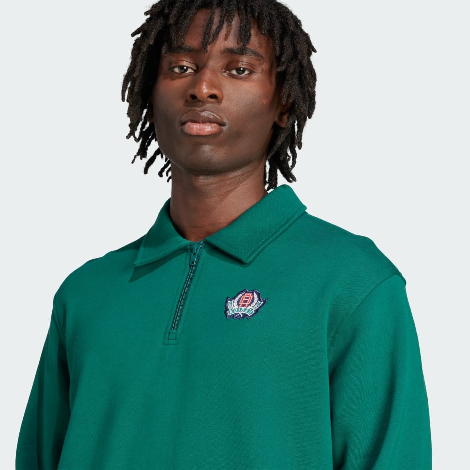 تصميم شبيه بالكنزة Varsity Loose Half-Zip