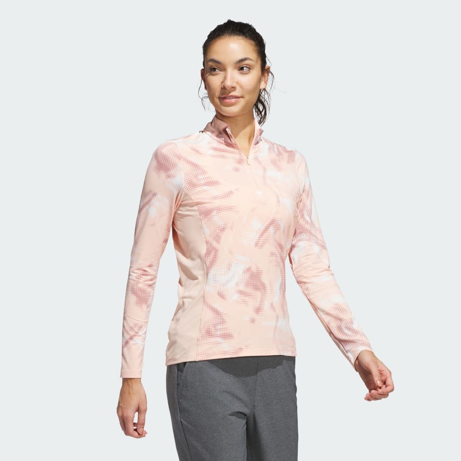 Ultimate365 Printed Quarter-Zip Mock Polo Shirt