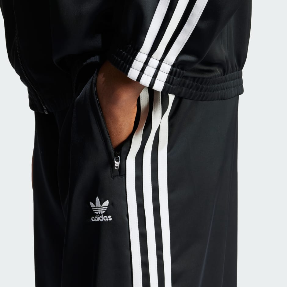 Clothing - Adicolor Satin Wide Leg Track Pants - Black | adidas South ...