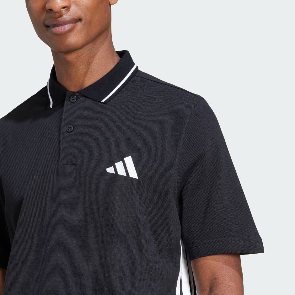 Essentials 3-Stripes Piqu&eacute; Polo Shirt