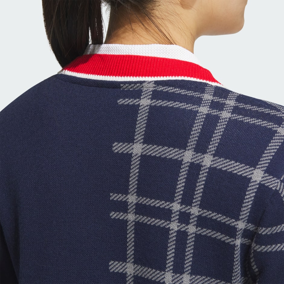 Fully Fashion 3-Stripes and Checked Cardigan