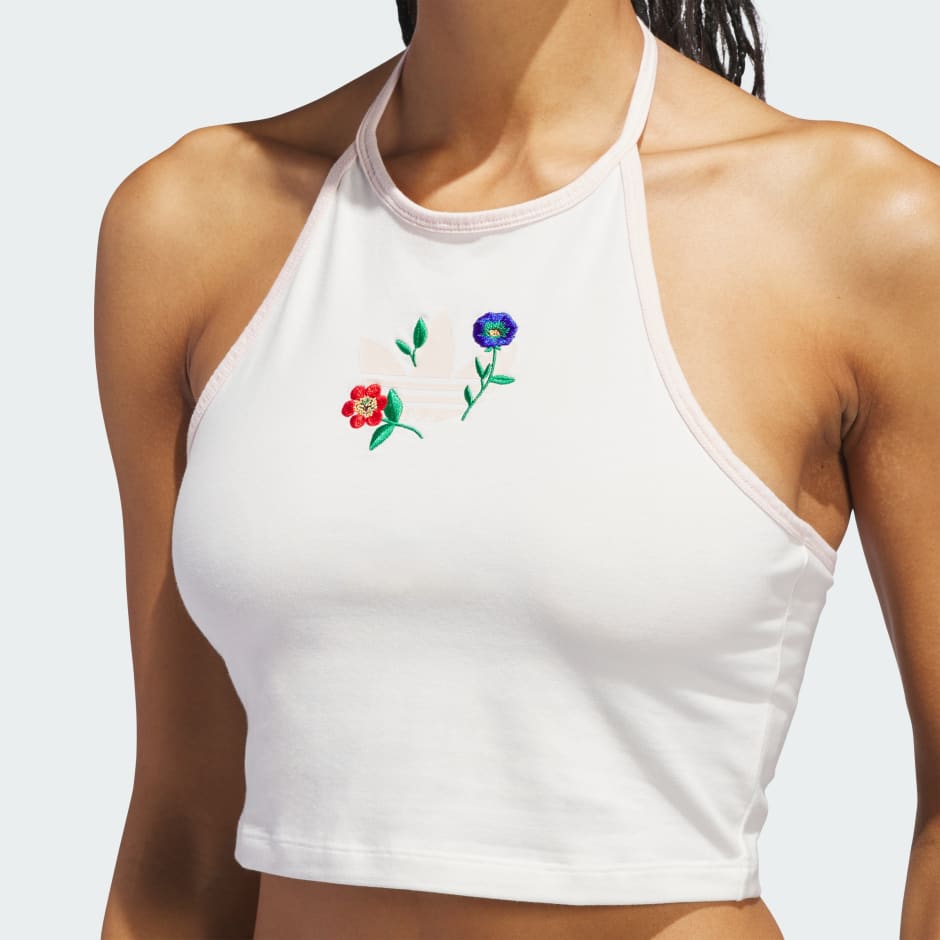 Fashion Graphics Floral Halter Neck Top