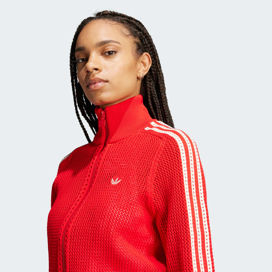 adidas Originals Premium Crochet Track Top - Red | adidas TZ adidas Originals Premium Crochet Track Top - Red | adidas TZ