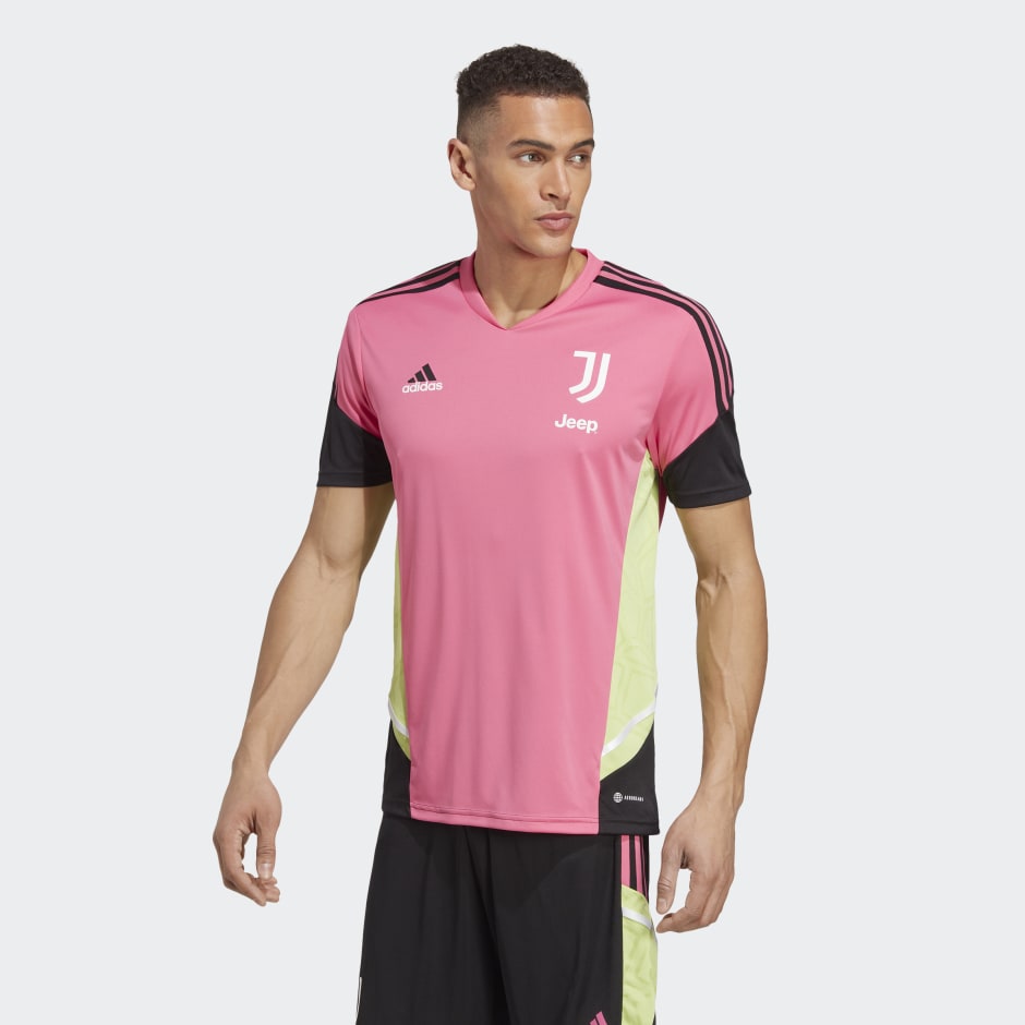 Pink adidas football store shirt