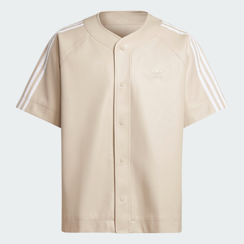 Faux Leather Adicolor 3-Stripes Baseball Shirt