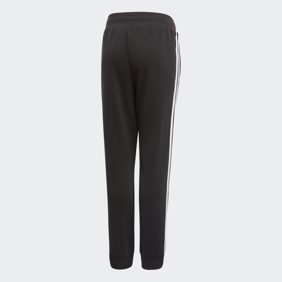 Black track pants white stripe sale