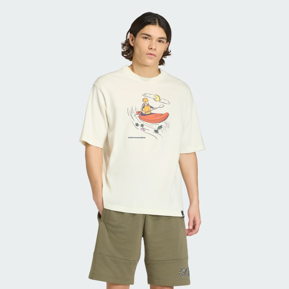 DOODLE KAYAKING GRAPHIC T-SHIRT