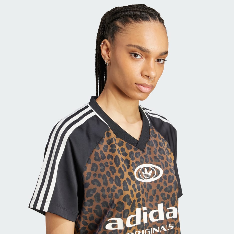 Originals Satin Leopard Print Football Jersey