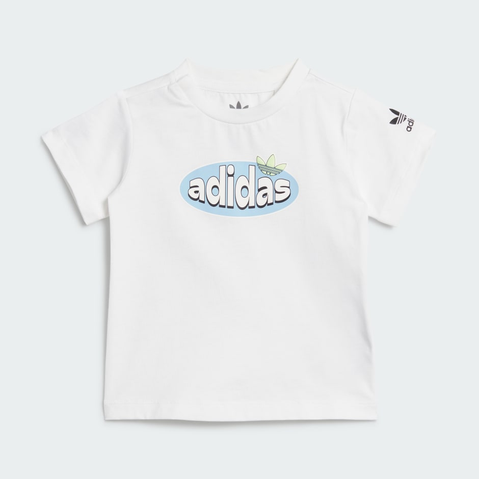 adidas Graphic Shorts and Tee Set White adidas UAE