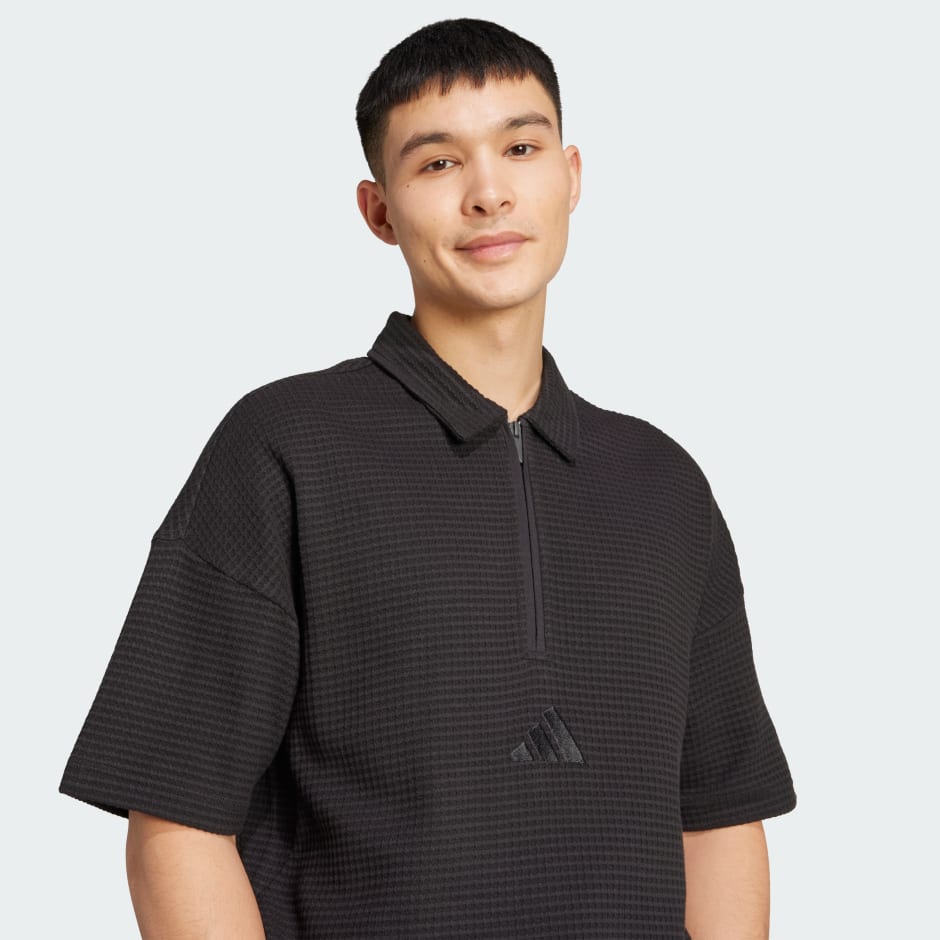 All SZN Waffle Knit Half-Zip Polo