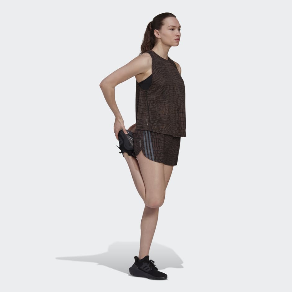 Run Icons 3-Stripes Crocodile Print Running Shorts