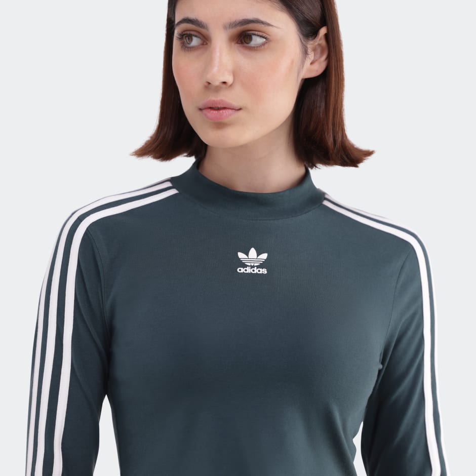 3-Stripes Cropped Long Sleeve Long-Sleeve Top