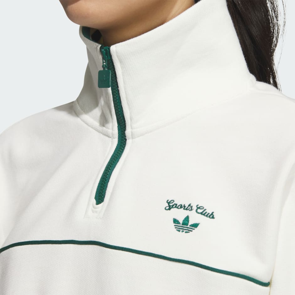 Retro Sport Sporty Club Zipper Crew Sweatshirt