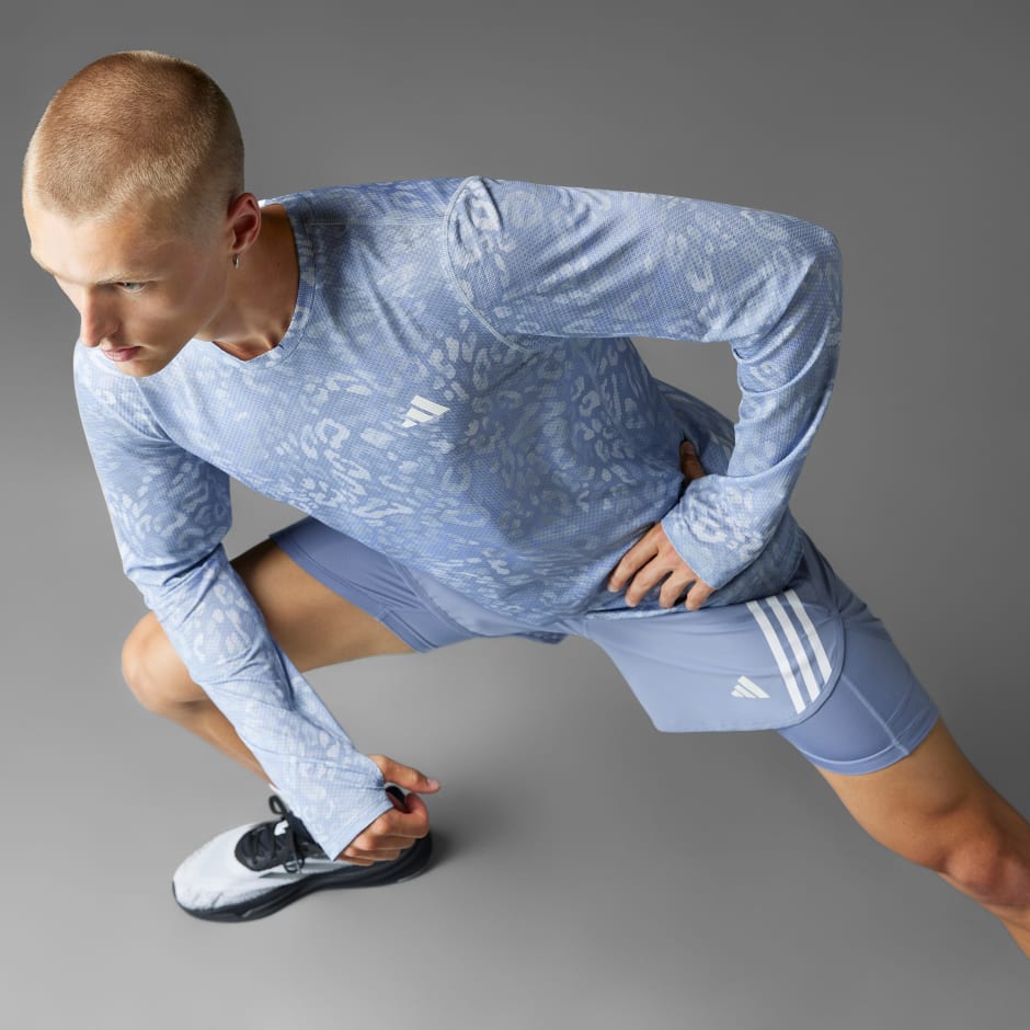تيشيرت بأكمام طويلة Own the Run CLIMACOOL 3-Stripes