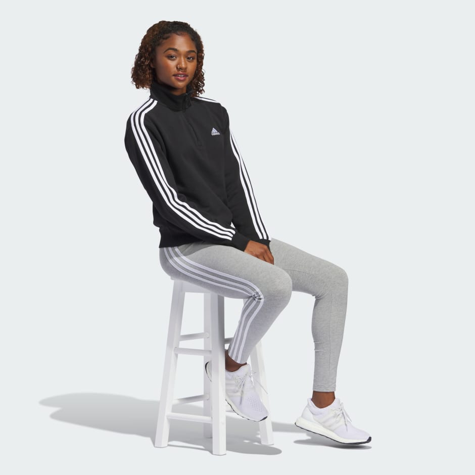 كنزة Essentials 3-Stripes Quarter-Zip