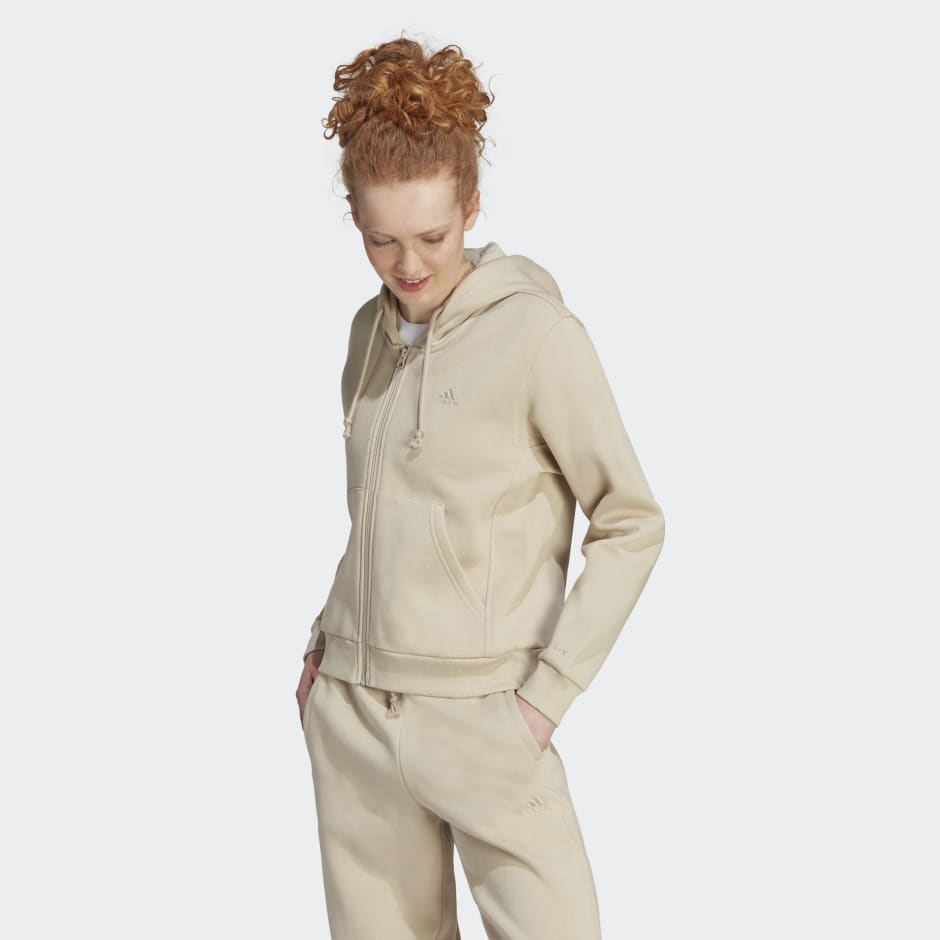 Women's Clothing - ALL SZN Fleece Full-Zip Hoodie - Beige | adidas Bahrain