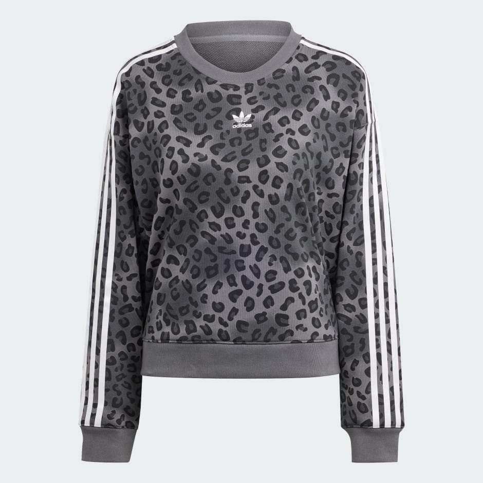 adidas Originals Leopard Luxe Trefoil Crew Sweatshirt