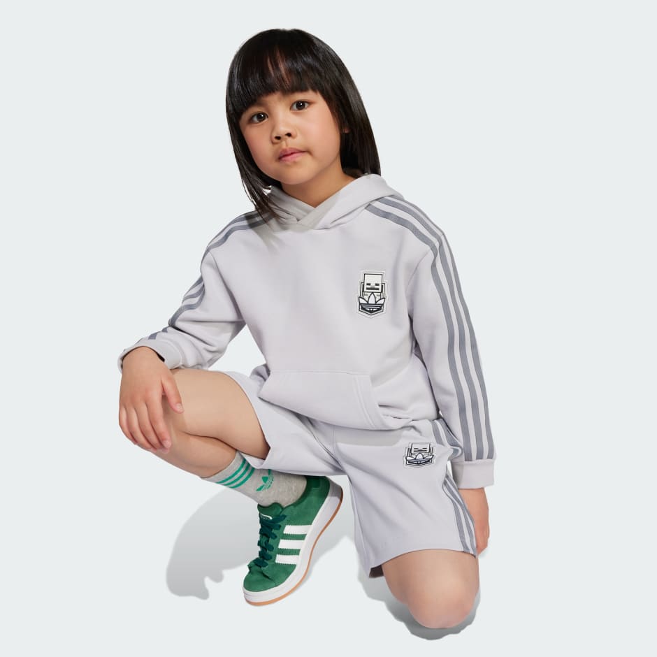 Dječji komplet majice s kapuljačom i kratkim hlačama adidas x Minecraft