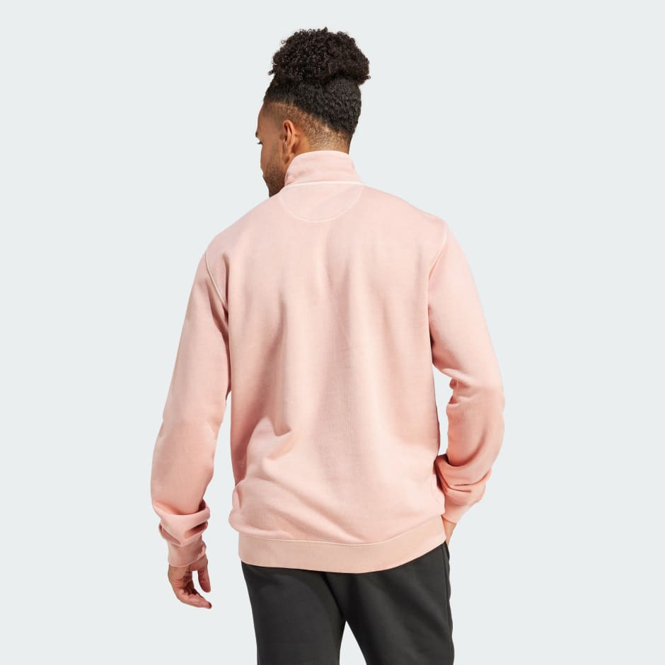 Trefoil Essentials+ Dye Half Zip Crew Sweatshirt