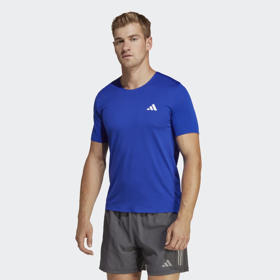 Men's Clothing - Adizero Tee - Blue | adidas Saudi Arabia