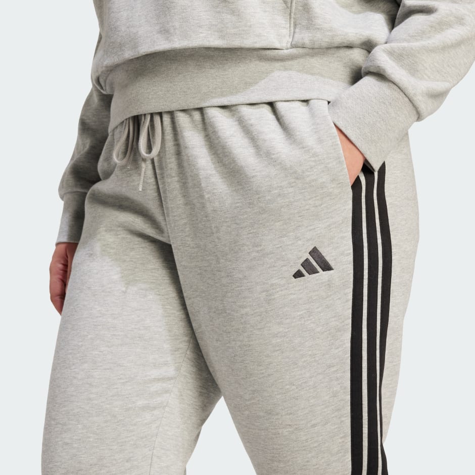 Hlače od flisa Essentials 3-Stripes Fleece Slim (veće veličine)