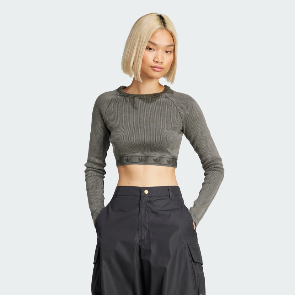 Ribbed Long Sleeve Crop Top