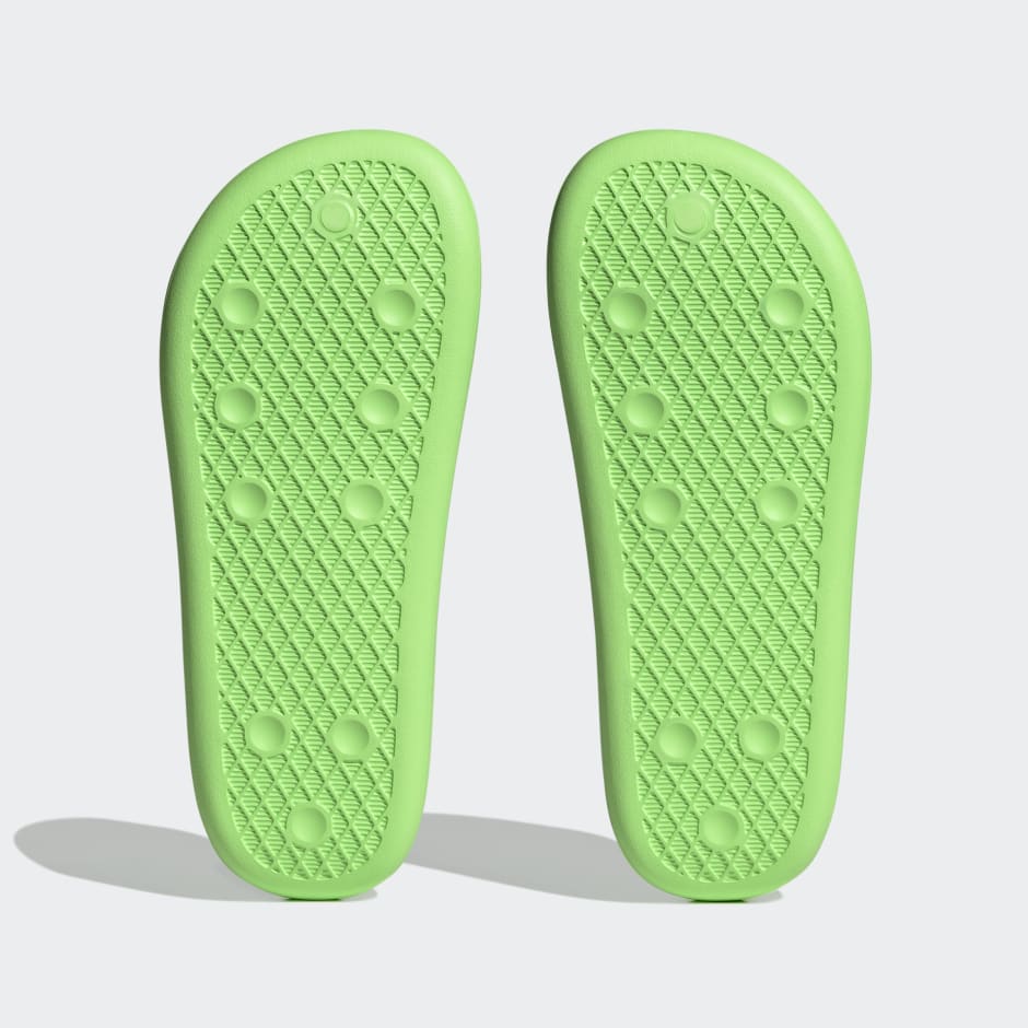 Neon green hot sale adidas slides