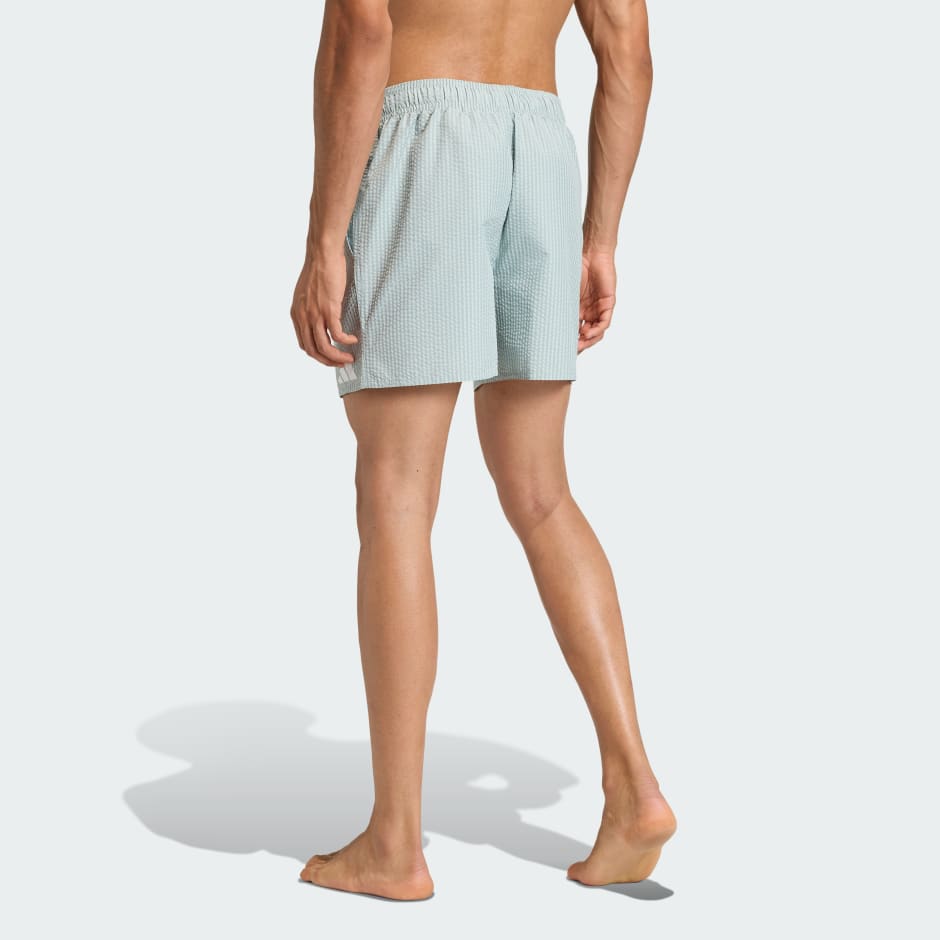 Seersucker Stripy Swim Shorts 5-Inch