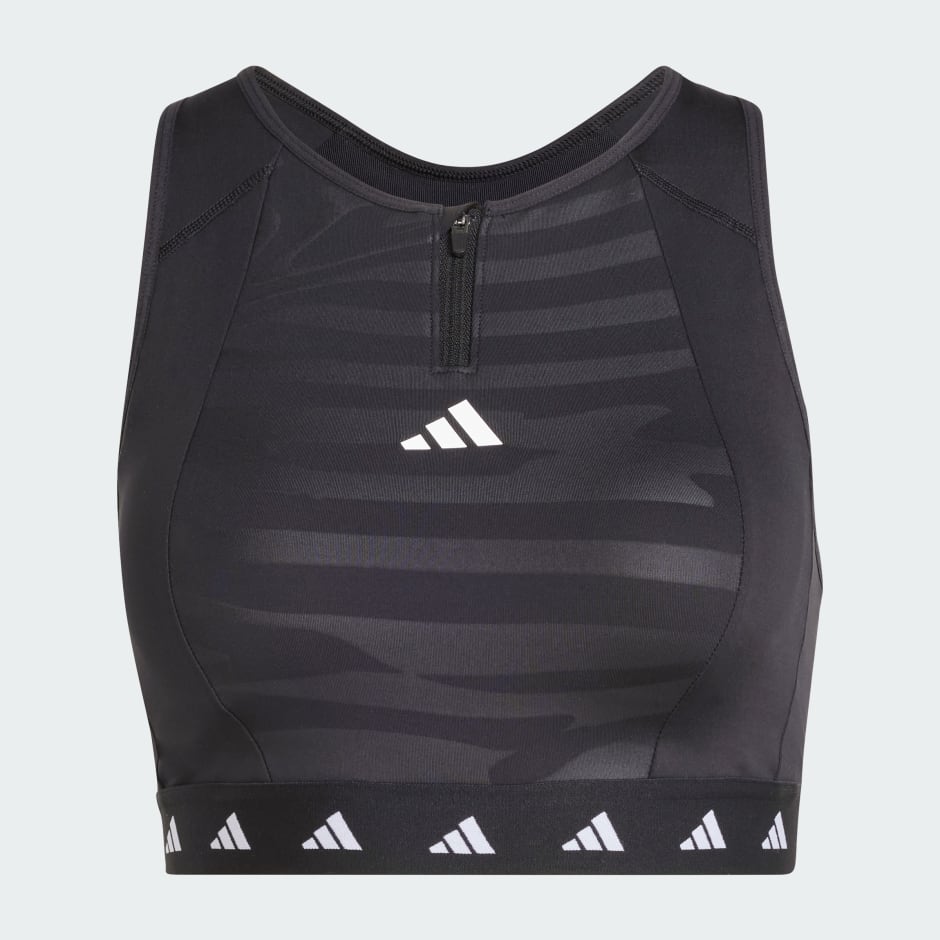 adidas Powerimpact Training Medium-Support Techfit High-Neck Zip Bra ...