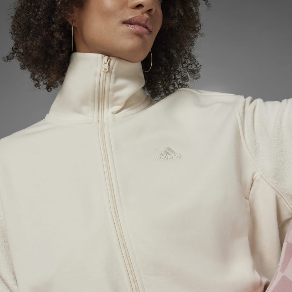 adidas Sportswear Fleece Track Top - Beige | adidas BH