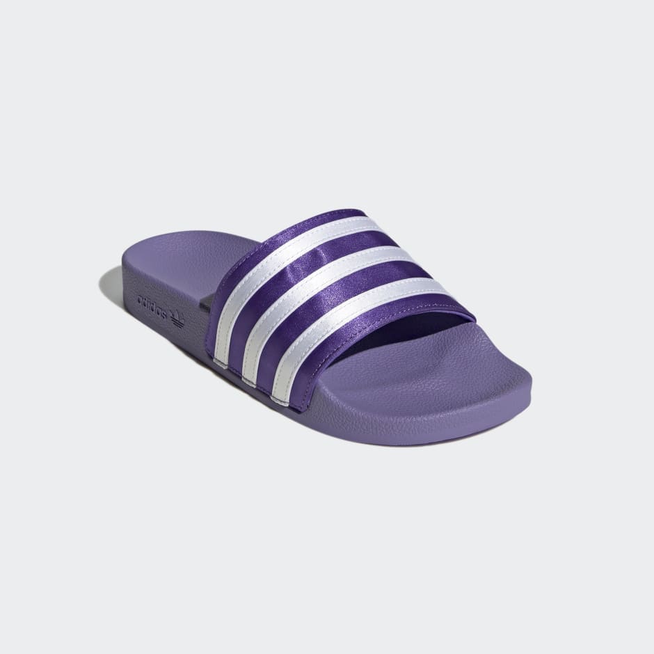 womens purple adidas slides