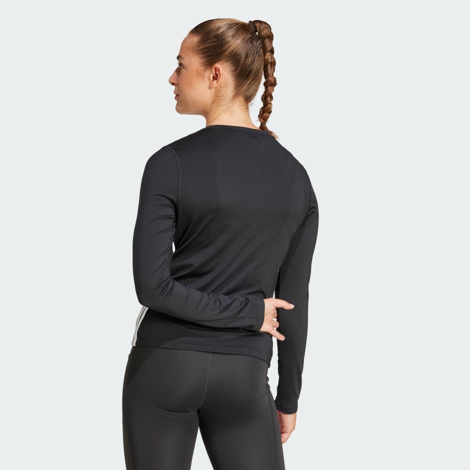 Essentials Long Sleeve 3-Stripes Workout Top