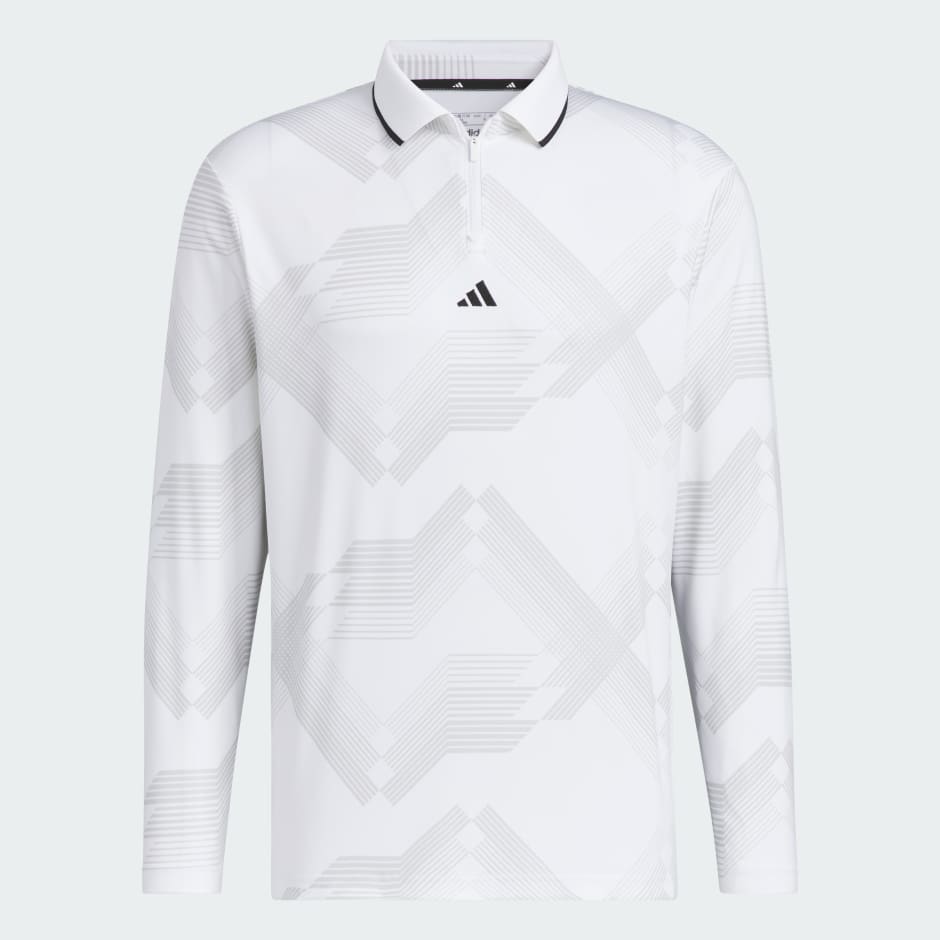 Long Sleeve Print Polo Shirt
