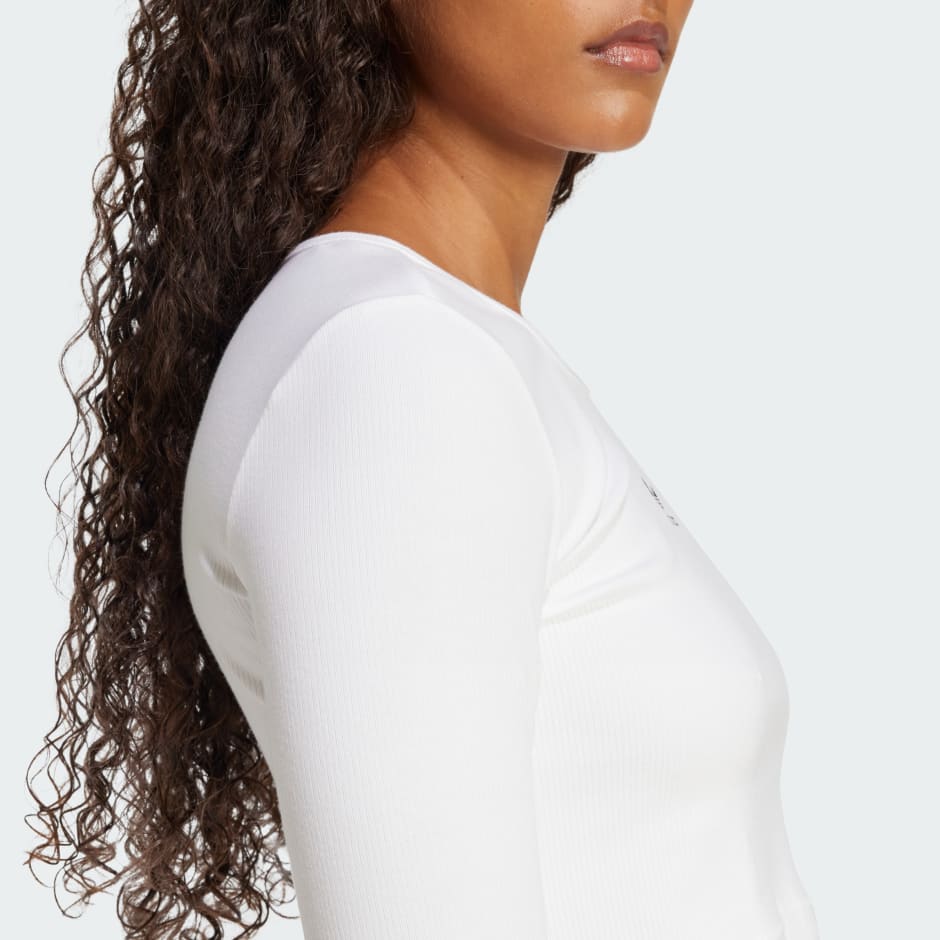 Rebrasta skraćena majica dugih rukava Essentials