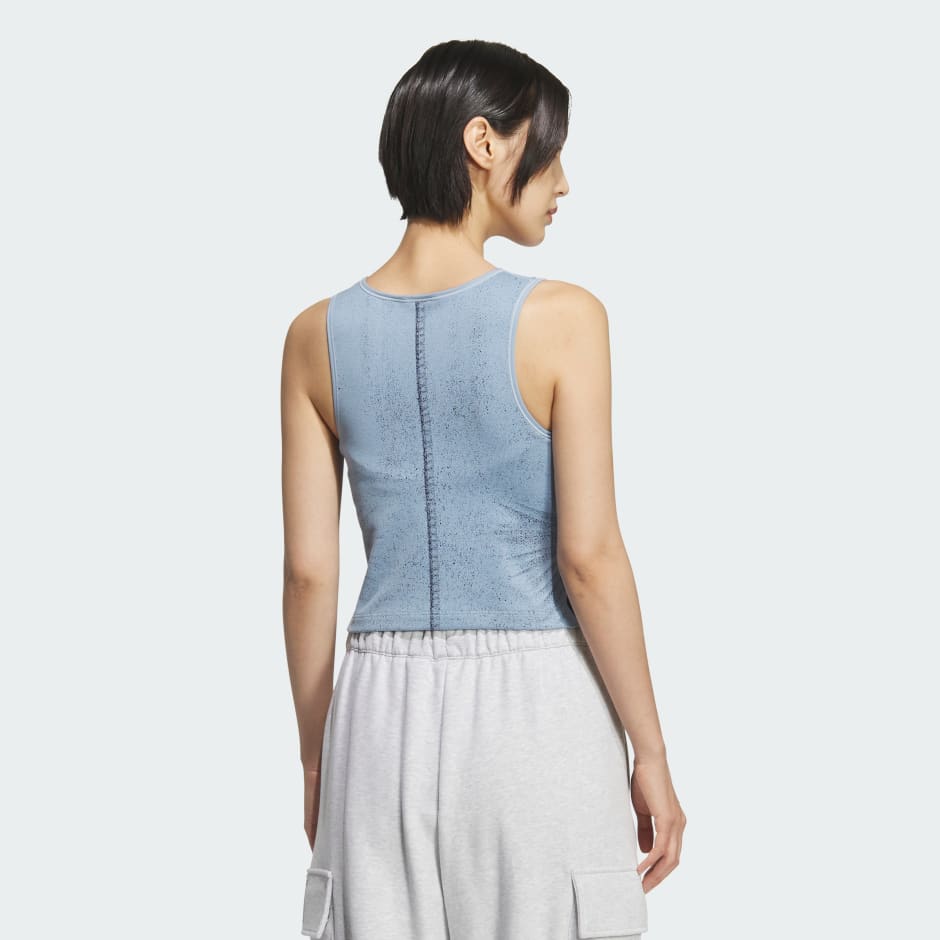 Fake Denim Padded Tank Top
