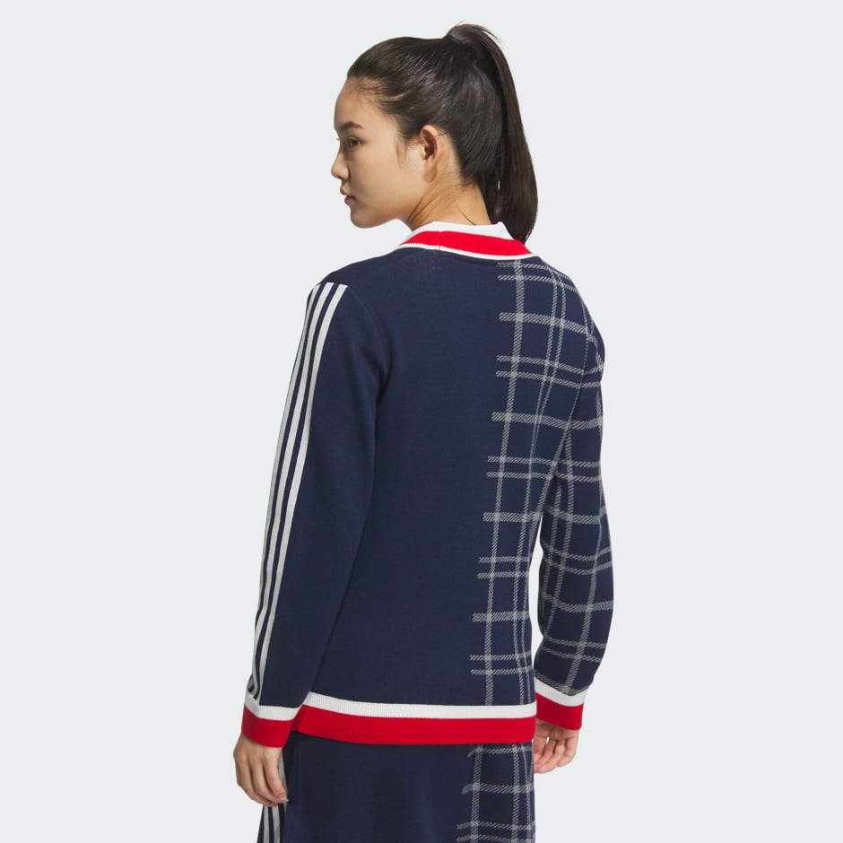 Fully Fashion 3-Stripes and Checked Cardigan