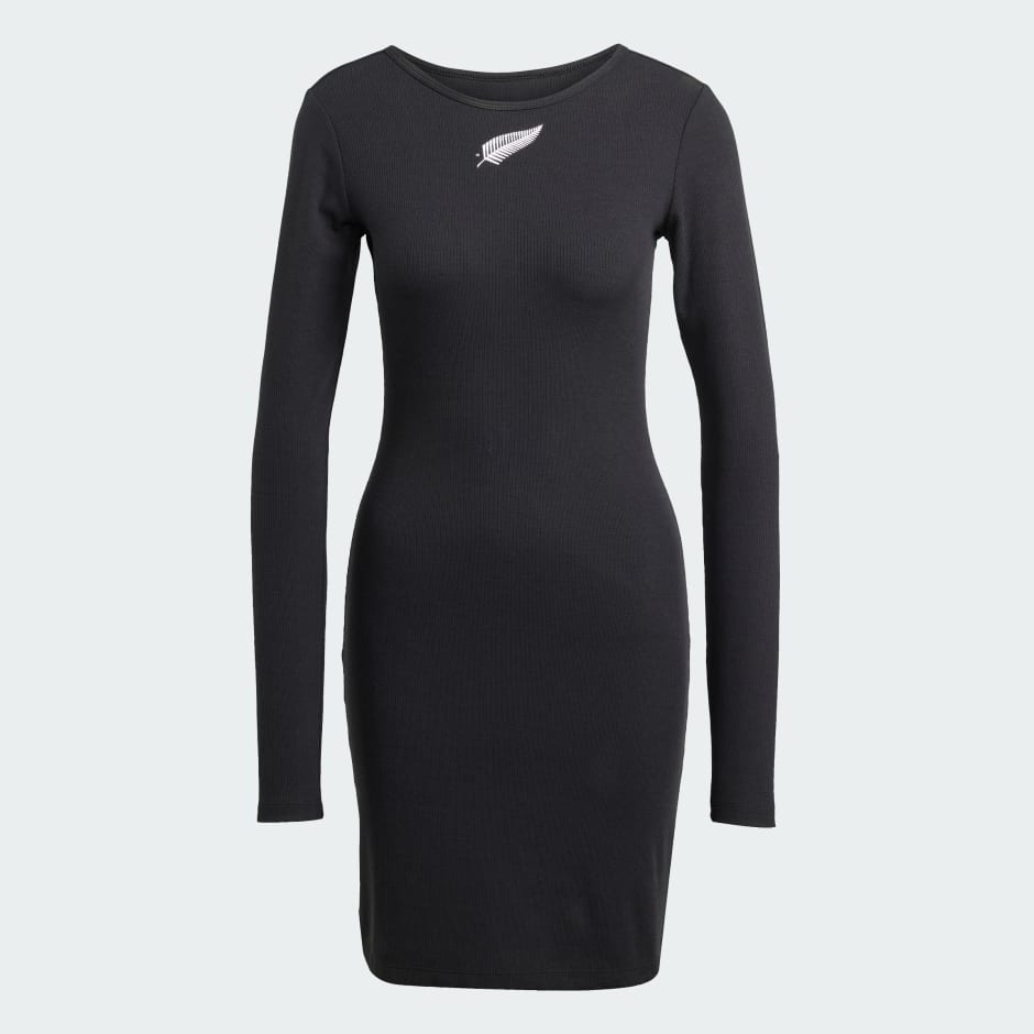 Black Ferns Essentials Rib Long Sleeve Dress