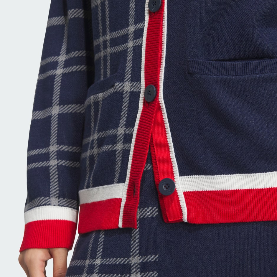 Fully Fashion 3-Stripes and Checked Cardigan