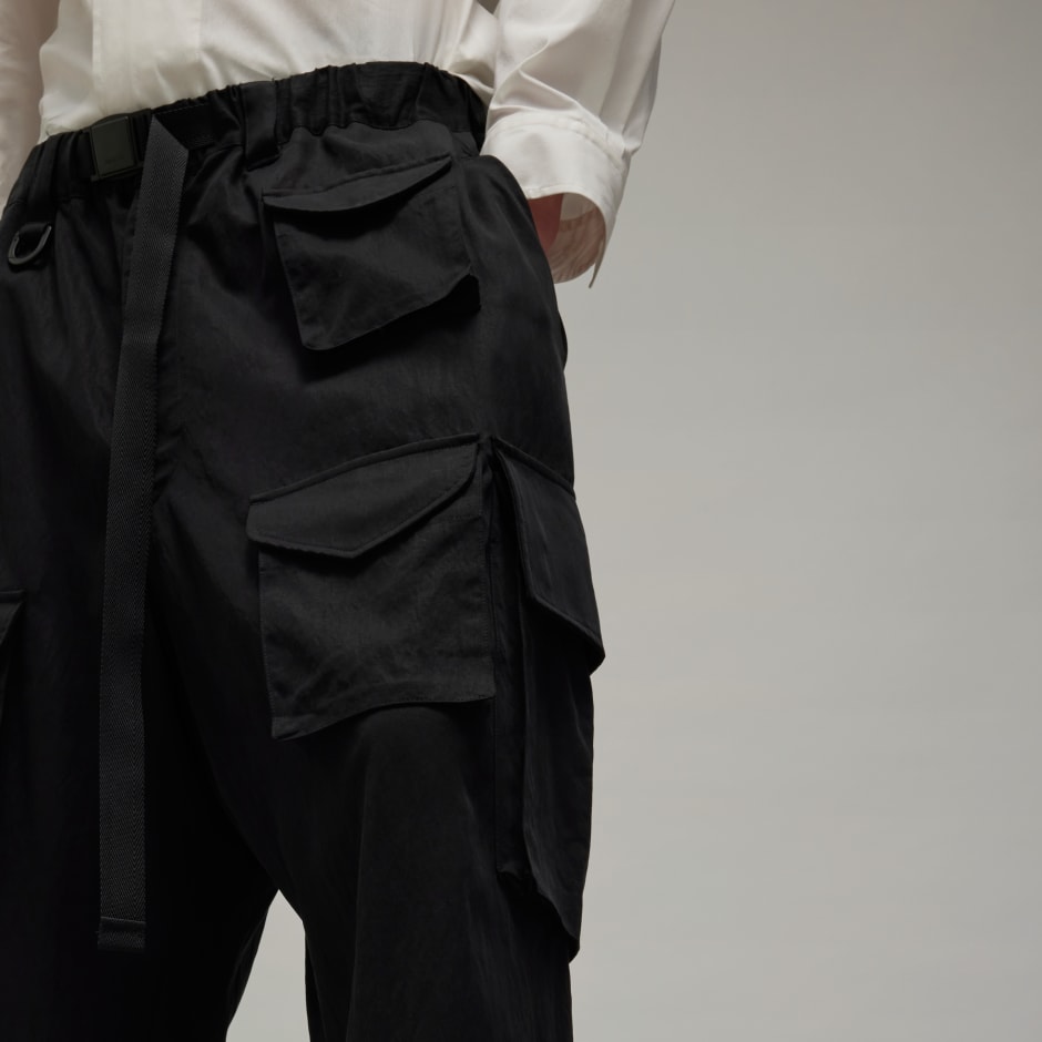 Pantaloni cargo din twill cu efect prespălat Y-3