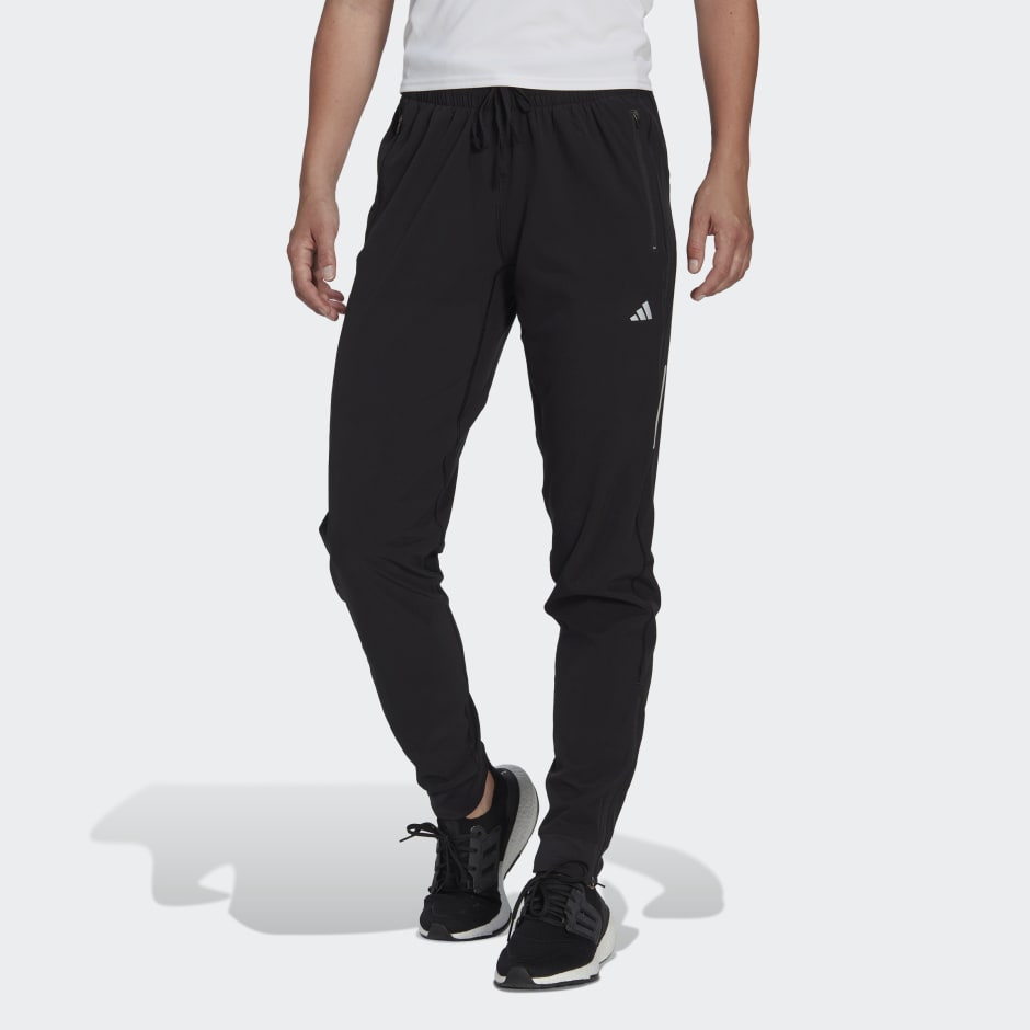 adidas Pantalon de running en toile Fast TKO - Noir