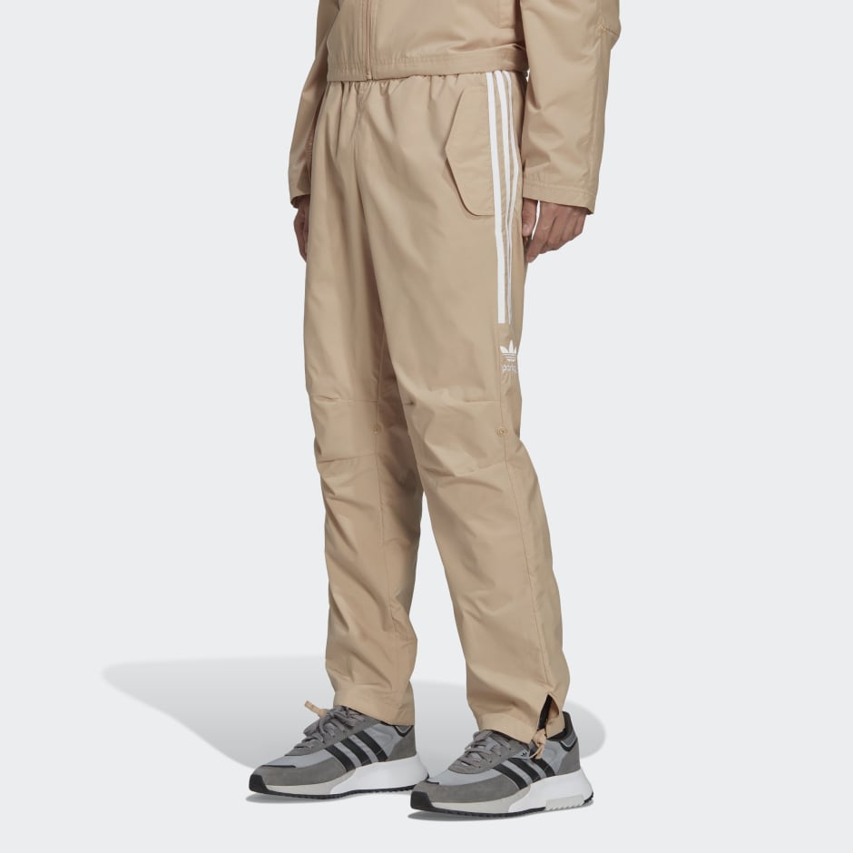 adidas 3-Stripes High-Rise Ruched Pants - Beige