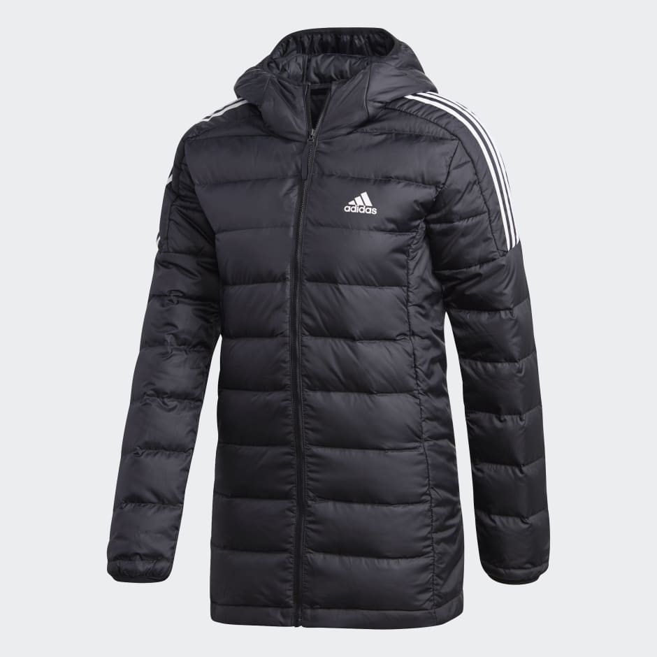 adidas Essentials Light Down Hooded Parka - Black | adidas UAE