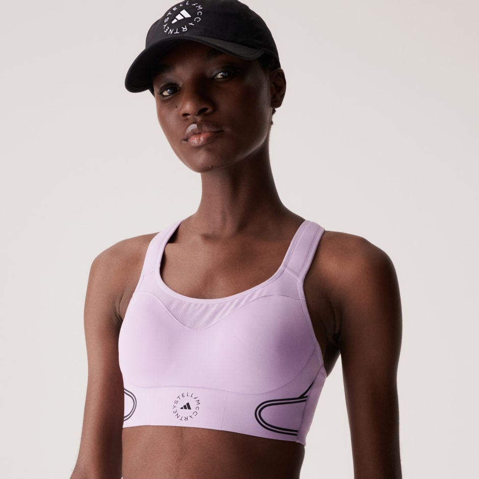 Adidas Originals Trefoil Moments sports bra in lilac and mint