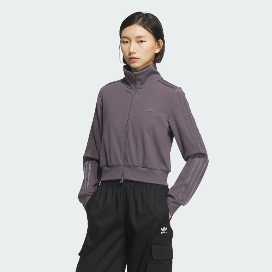 Ribbed Collar Full-Zip Track Top