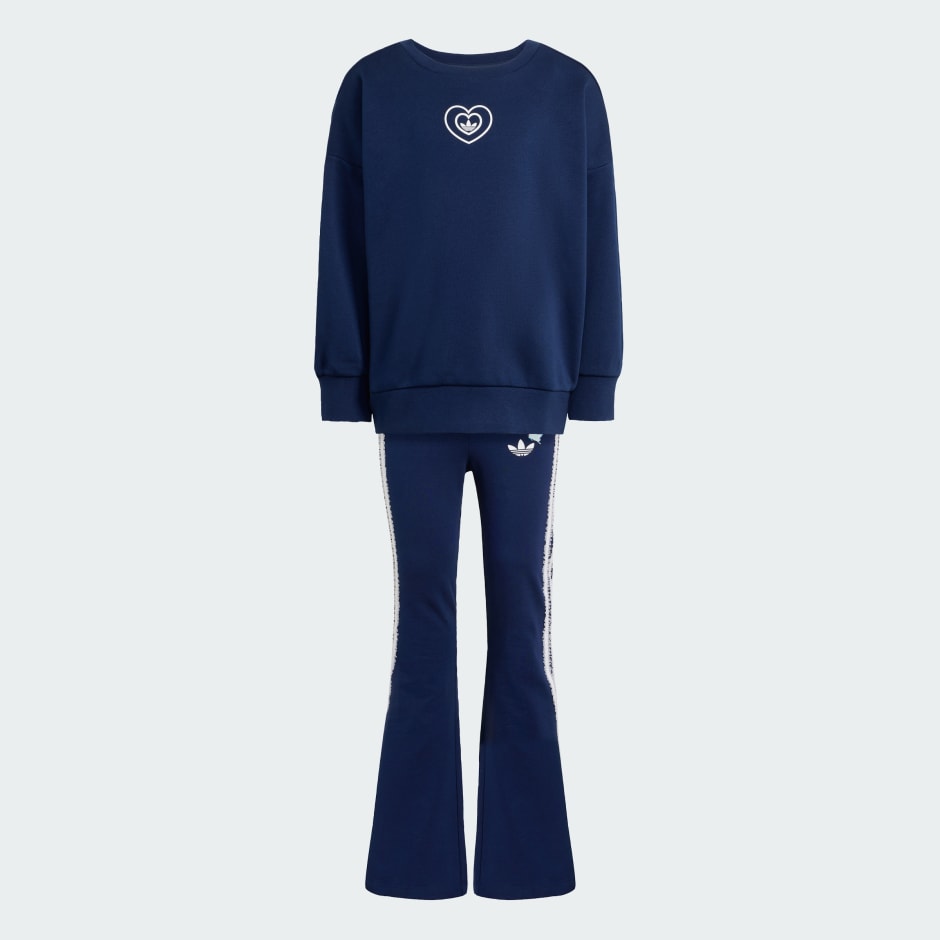 SET BLUZĂ CU GULER ROTUND ȘI PANTALONI EVAZAȚI ADIDAS DISNEY