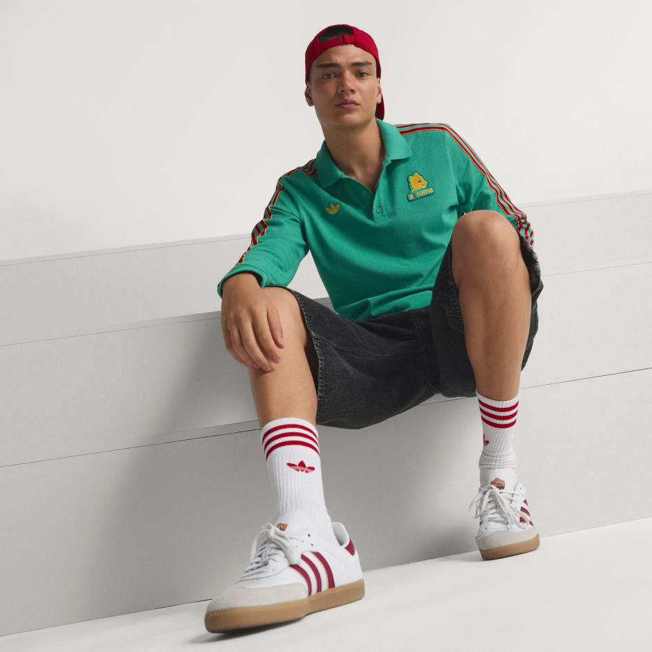 Bluză polo cu m&acirc;necă lungă AS Roma Terrace Icons